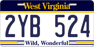 WV license plate 2YB524