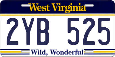 WV license plate 2YB525