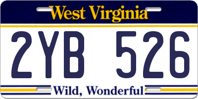 WV license plate 2YB526