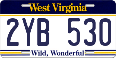 WV license plate 2YB530