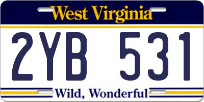 WV license plate 2YB531