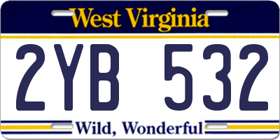 WV license plate 2YB532