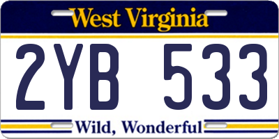 WV license plate 2YB533