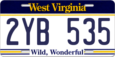 WV license plate 2YB535