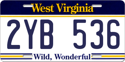 WV license plate 2YB536