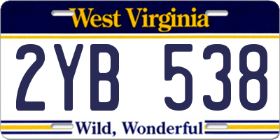 WV license plate 2YB538