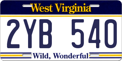 WV license plate 2YB540