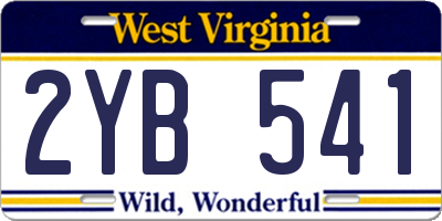 WV license plate 2YB541