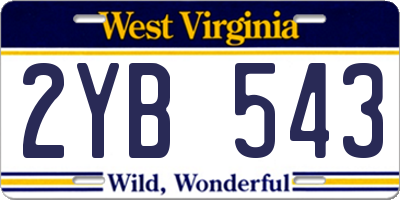 WV license plate 2YB543