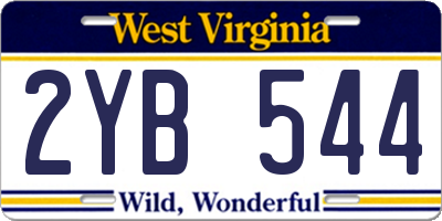 WV license plate 2YB544