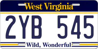 WV license plate 2YB545