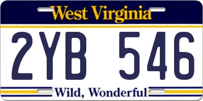 WV license plate 2YB546