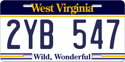 WV license plate 2YB547