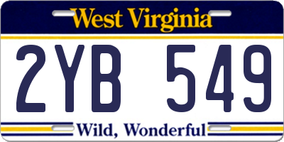 WV license plate 2YB549