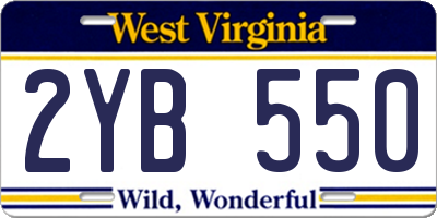 WV license plate 2YB550