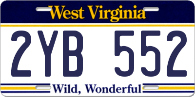 WV license plate 2YB552