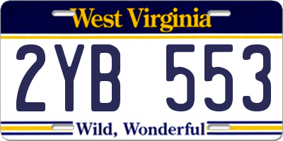 WV license plate 2YB553
