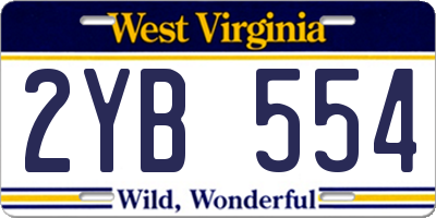 WV license plate 2YB554