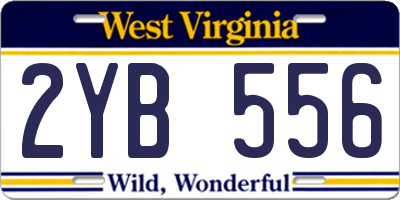 WV license plate 2YB556