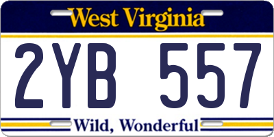 WV license plate 2YB557