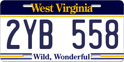 WV license plate 2YB558