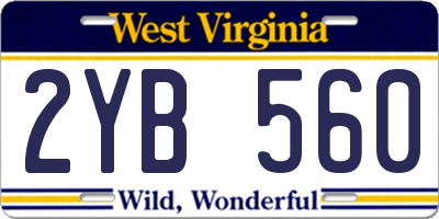 WV license plate 2YB560