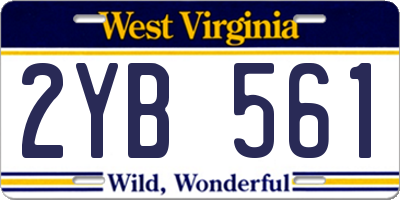 WV license plate 2YB561