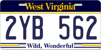 WV license plate 2YB562
