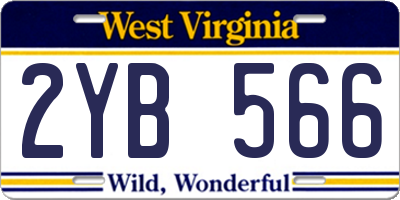 WV license plate 2YB566