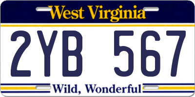 WV license plate 2YB567