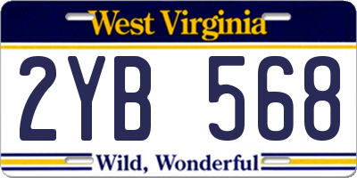WV license plate 2YB568