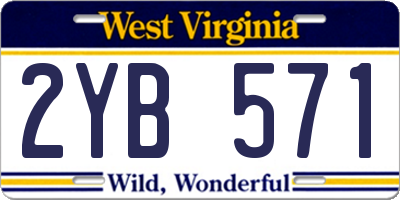WV license plate 2YB571