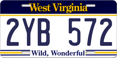 WV license plate 2YB572