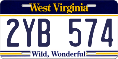 WV license plate 2YB574