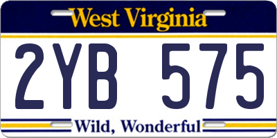 WV license plate 2YB575
