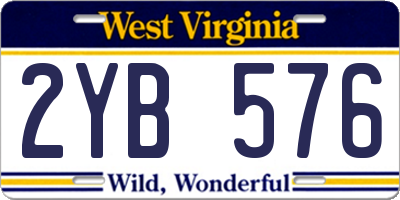 WV license plate 2YB576