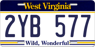 WV license plate 2YB577