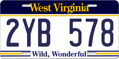 WV license plate 2YB578