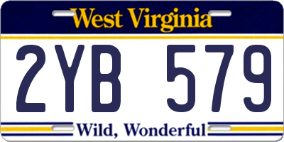 WV license plate 2YB579