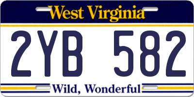 WV license plate 2YB582