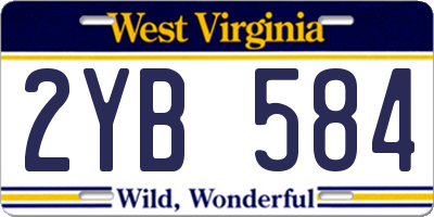WV license plate 2YB584