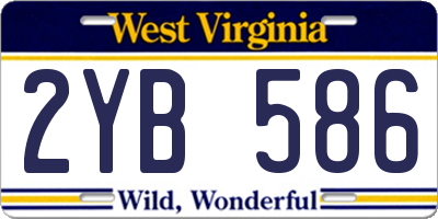 WV license plate 2YB586