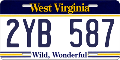 WV license plate 2YB587