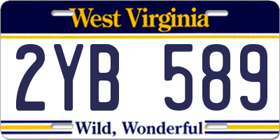 WV license plate 2YB589