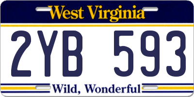 WV license plate 2YB593