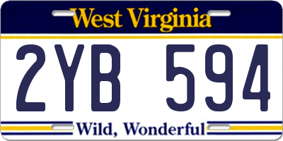 WV license plate 2YB594