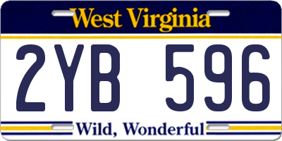 WV license plate 2YB596