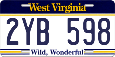 WV license plate 2YB598