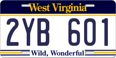 WV license plate 2YB601