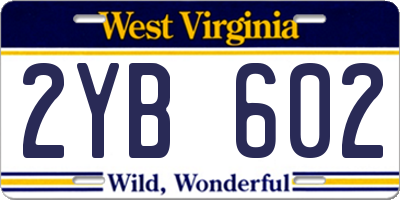 WV license plate 2YB602